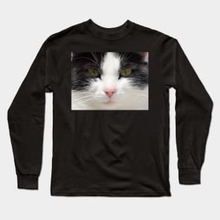 Black and White Cat Face, Gifts Cat Lovers Long Sleeve T-Shirt